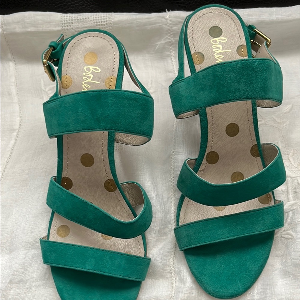 Boden Green Strappy Sandals